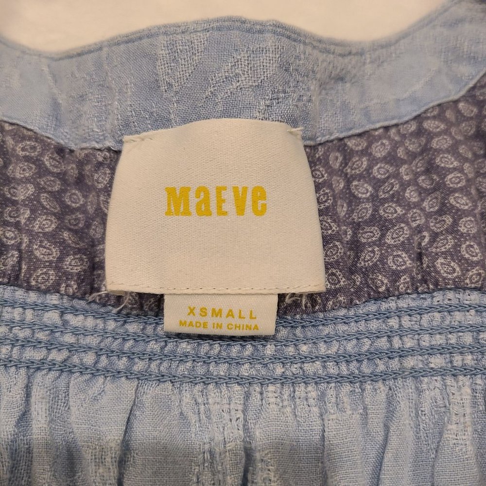 Maeve Chambray Linen Blend Mini Dress Women's Size XS - Picture 4 of 10